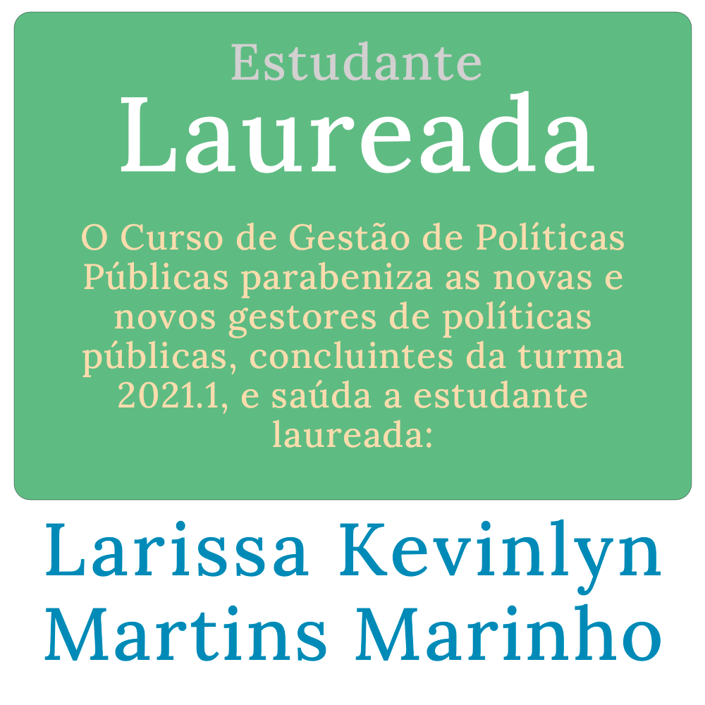 Estudante Laureada – Turma 2021.1