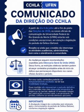 COMUNICADO | Canais oficiais da UFRN passam por adequações temporárias em razão do Defeso Eleitoral