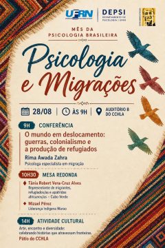 DEPSI/UFRN promove programação sobre Psicologia, democracia e direitos humanos no Mês da Psicologia Brasileira