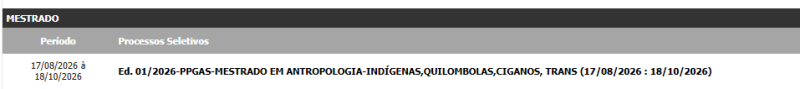 PPGAS/UFRN abre quatro vagas para Mestrado em Antropologia Social destinadas a indígenas, quilombolas, ciganos e pessoas trans