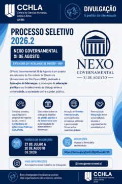 DIVULGAÇÃO | PROCESSO SELETIVO – NEXO GOVERNAMENTAL XI DE AGOSTO (USP)