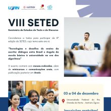 Divulgação do VIII Seminário de Estudos do Texto e do Discurso (VIII SETED) – 3 e 4 de dezembro de 2026